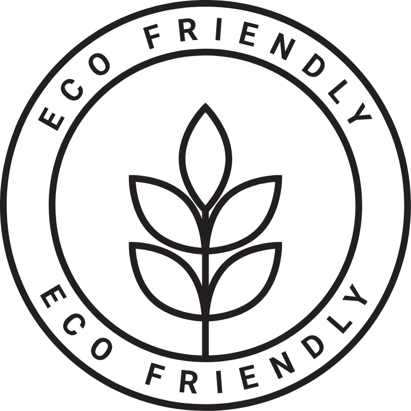 Icône avec une fleur et l'inscription eco friendly.
