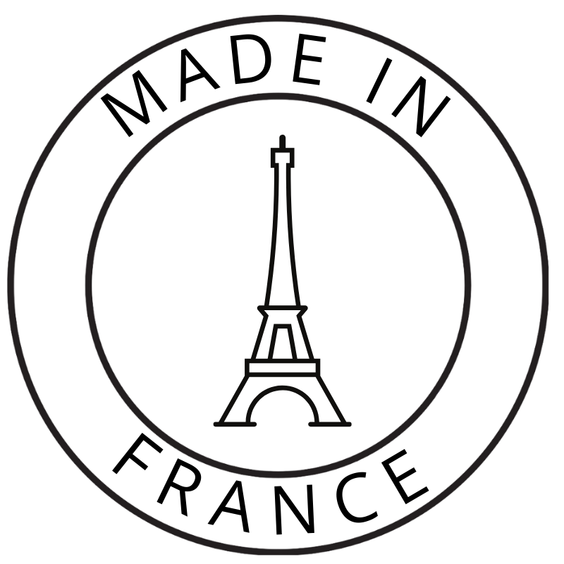Icône avec une tour Eiffel et l'inscription made in France.